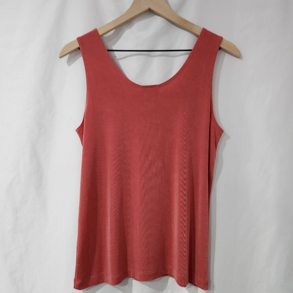 Chico's Travelers Womens Sleeveless Top Size 2 (L/12) Mauve Slinky Stretch Flowy - Picture 4 of 6